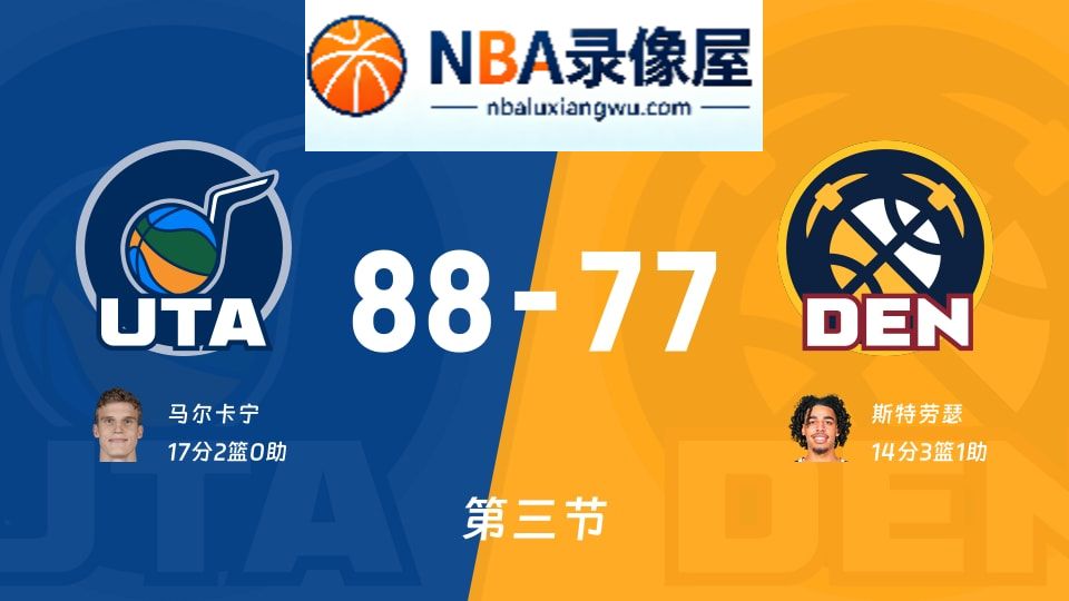 爵士vs掘金第三节战报,爵士vs掘金第三节比分结果,NBA