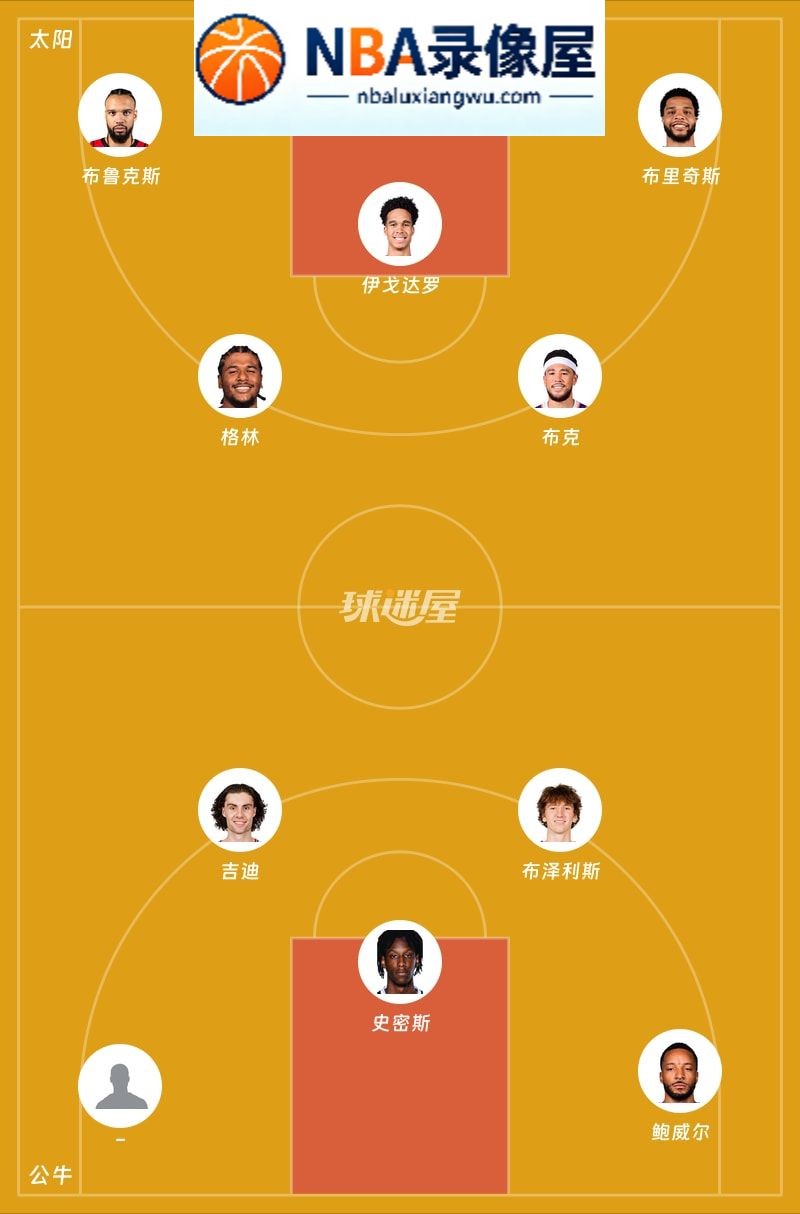 太阳vs公牛首发,太阳vs公牛首发阵容,NBA