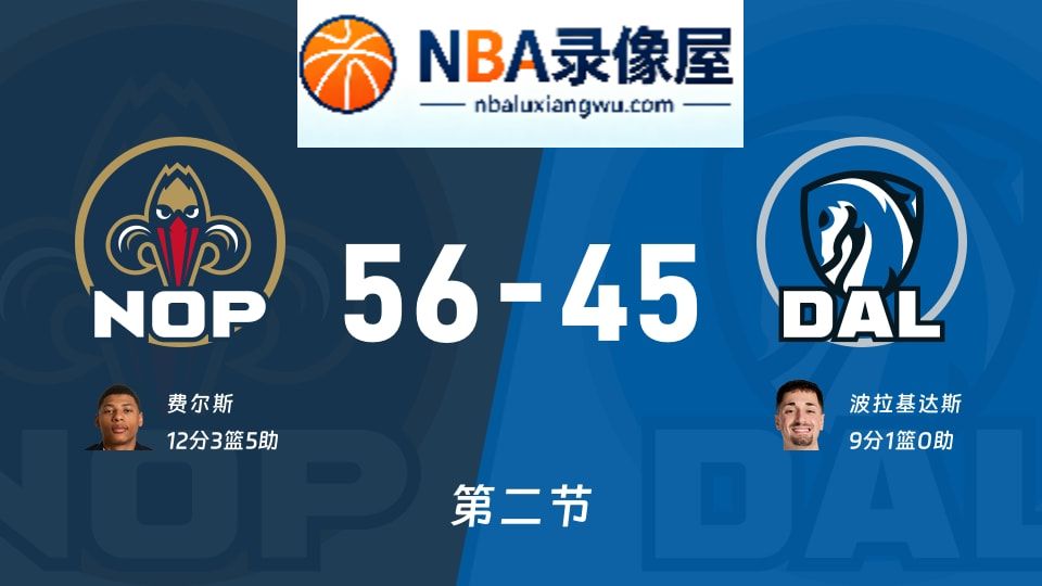 鹈鹕vs独行侠第二节战报,鹈鹕vs独行侠第二节比分结果,NBA