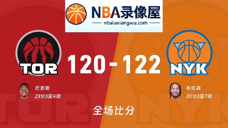 猛龙vs尼克斯战报,猛龙vs尼克斯比分结果,NBA