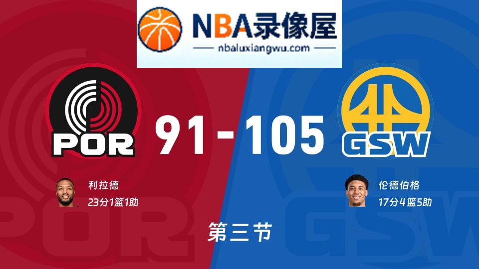 开拓者vs勇士第三节战报,开拓者vs勇士第三节比分结果,NBA