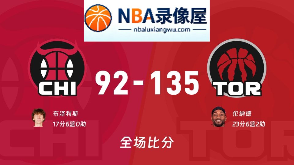 公牛vs猛龙战报,公牛vs猛龙比分结果,NBA