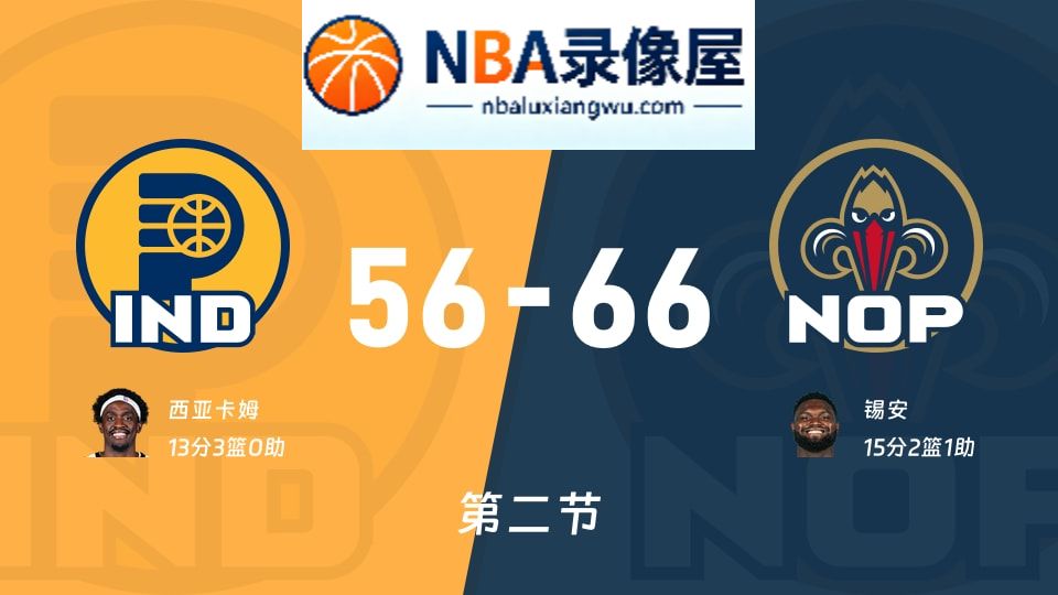 步行者vs鹈鹕第二节战报,步行者vs鹈鹕第二节比分结果,NBA