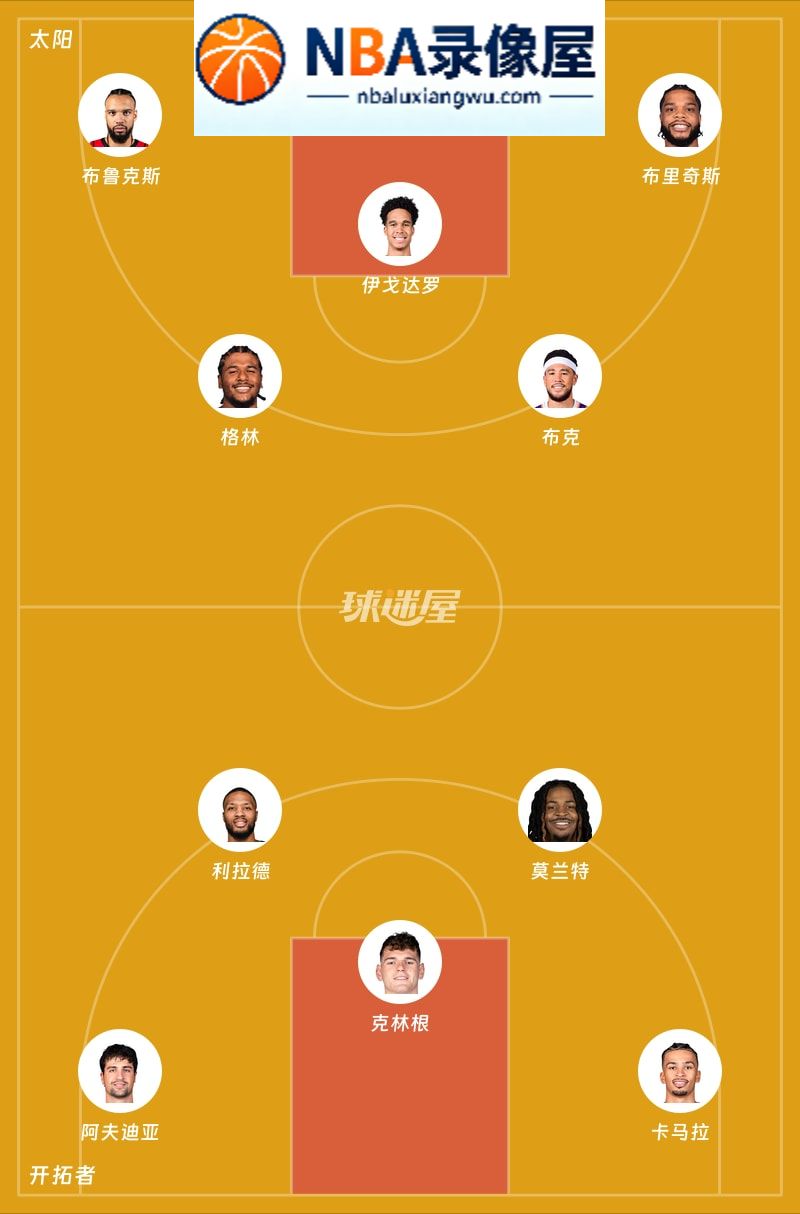 太阳vs开拓者首发,太阳vs开拓者首发阵容,NBA