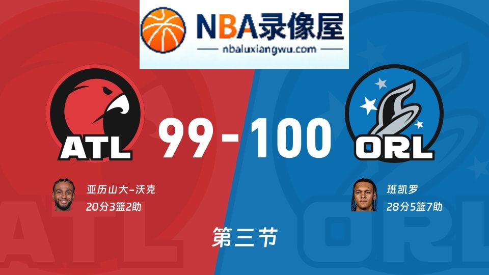 老鹰vs魔术第三节战报,老鹰vs魔术第三节比分结果,NBA