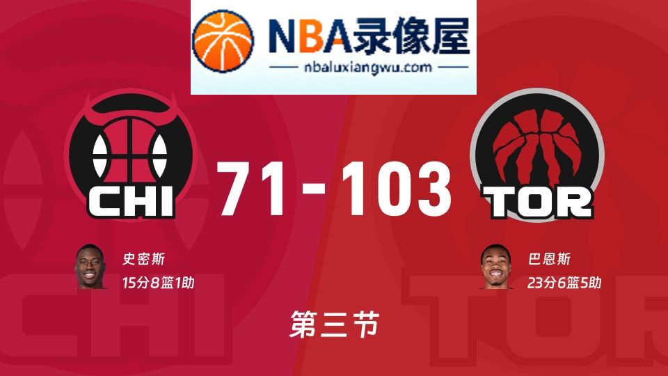 公牛vs猛龙第三节战报,公牛vs猛龙第三节比分结果,NBA