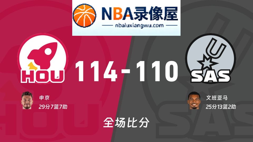 火箭vs马刺战报,火箭vs马刺比分结果,NBA