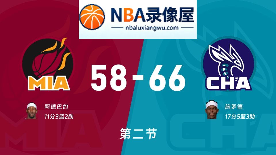 热火vs黄蜂第二节战报,热火vs黄蜂第二节比分结果,NBA