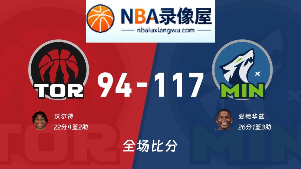 猛龙vs森林狼战报,猛龙vs森林狼比分结果,NBA