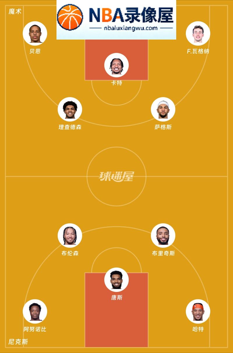 魔术vs尼克斯首发,魔术vs尼克斯首发阵容,NBA