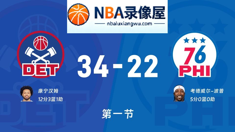 活塞vs76人第一节战报,活塞vs76人第一节比分结果,NBA