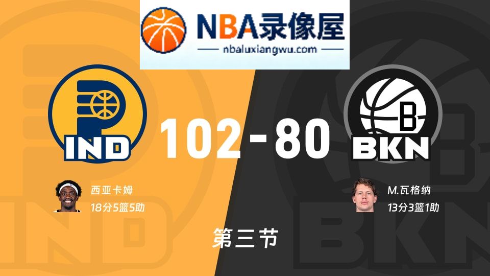 步行者vs篮网第三节战报,步行者vs篮网第三节比分结果,NBA