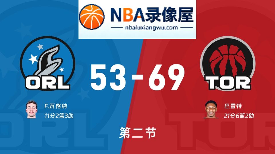 魔术vs猛龙第二节战报,魔术vs猛龙第二节比分结果,NBA