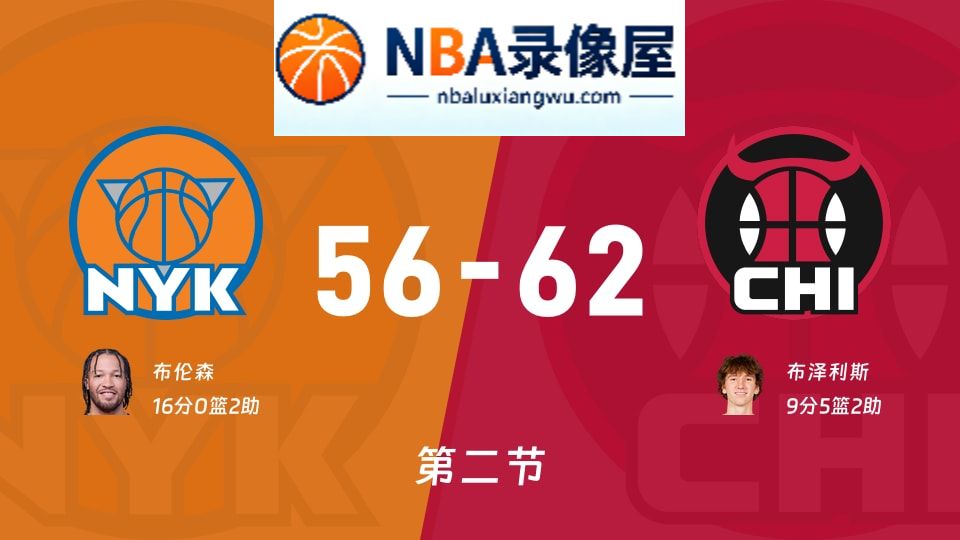 尼克斯vs公牛第二节战报,尼克斯vs公牛第二节比分结果,NBA