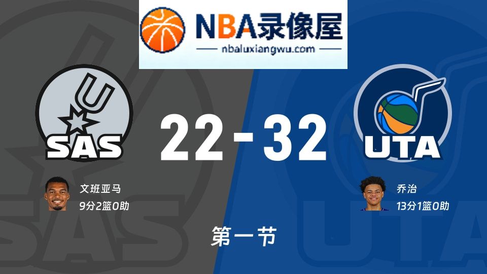 马刺vs爵士第一节战报,马刺vs爵士第一节比分结果,NBA