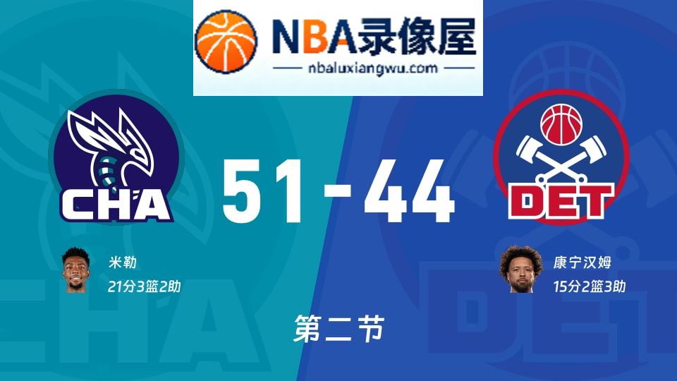 黄蜂vs活塞第二节战报,黄蜂vs活塞第二节比分结果,NBA