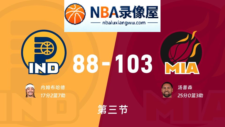 步行者vs热火第三节战报,步行者vs热火第三节比分结果,NBA