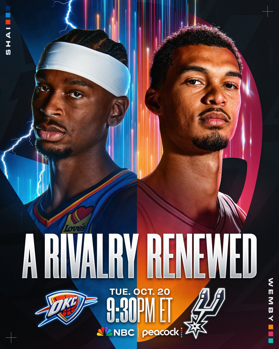 NBA揭幕战预热：雷霆vs马刺，亚历山大对决文班亚马