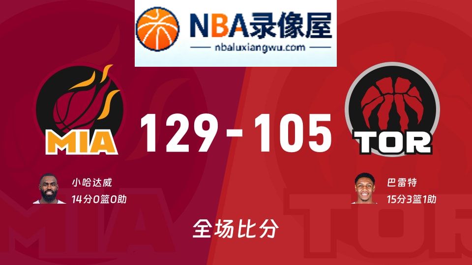 热火vs猛龙战报,热火vs猛龙比分结果,NBA