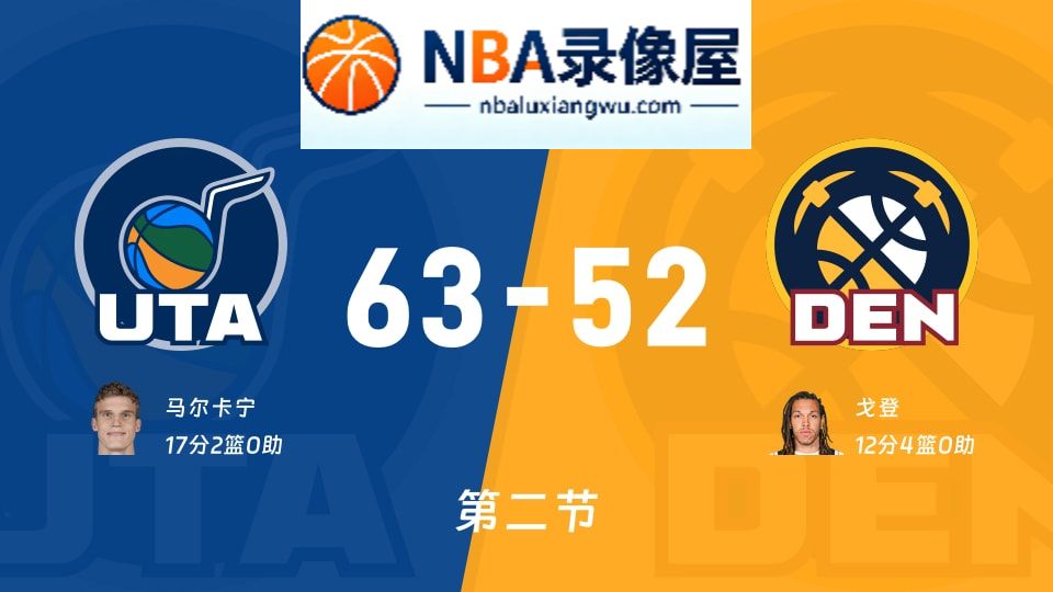 爵士vs掘金第二节战报,爵士vs掘金第二节比分结果,NBA