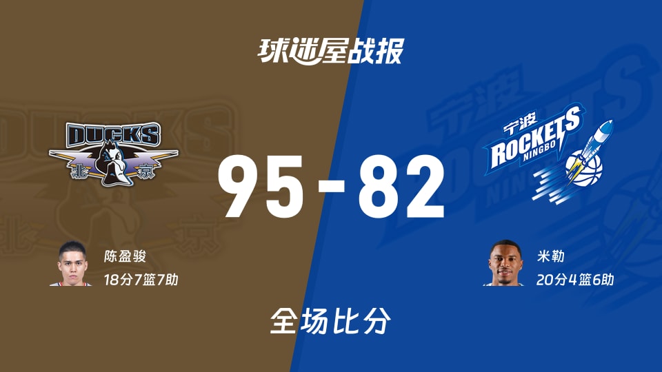 CBA北京vs宁波战报：95-82，陈盈骏18+7+7