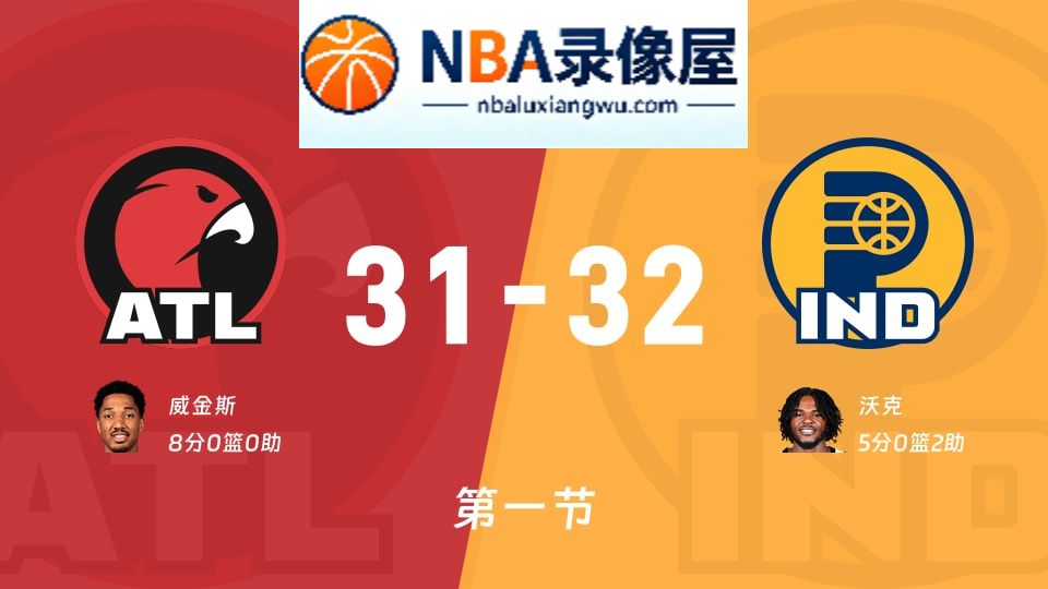 老鹰vs步行者第一节战报,老鹰vs步行者第一节比分结果,NBA