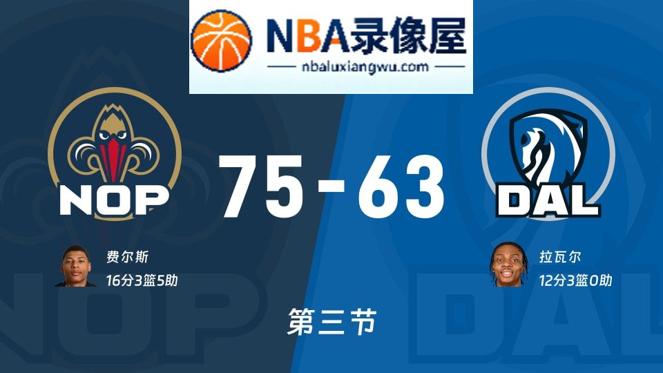 鹈鹕vs独行侠第三节战报,鹈鹕vs独行侠第三节比分结果,NBA