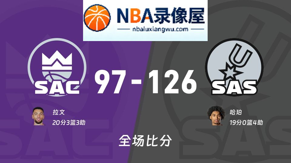 国王vs马刺战报,国王vs马刺比分结果,NBA
