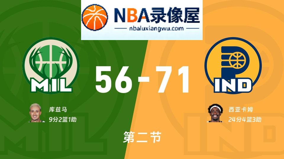雄鹿vs步行者第二节战报,雄鹿vs步行者第二节比分结果,NBA