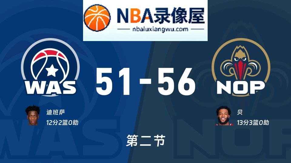 奇才vs鹈鹕第二节战报,奇才vs鹈鹕第二节比分结果,NBA