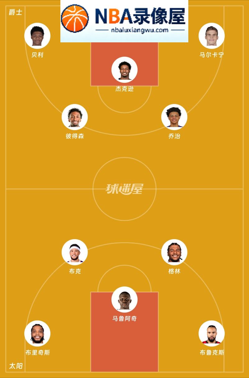 爵士vs太阳首发,爵士vs太阳首发阵容,NBA