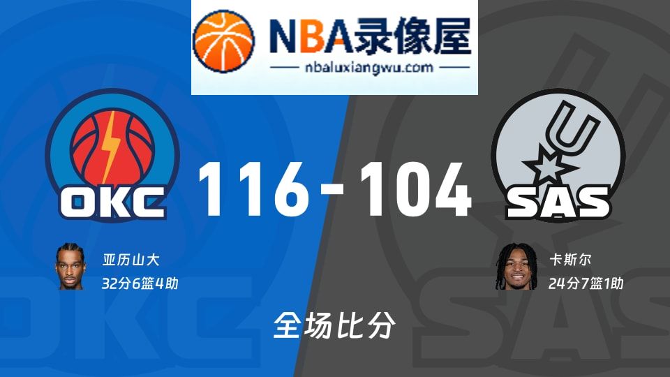 雷霆vs马刺战报,雷霆vs马刺比分结果,NBA