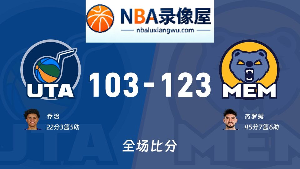 爵士vs灰熊战报,爵士vs灰熊比分结果,NBA