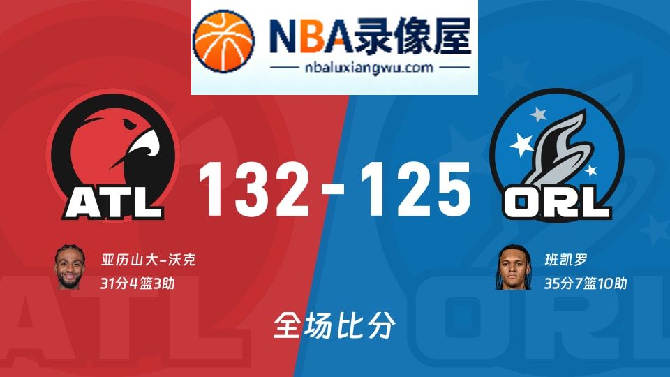 老鹰vs魔术战报,老鹰vs魔术比分结果,NBA