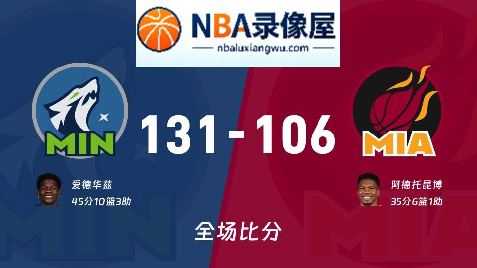 森林狼vs热火战报,森林狼vs热火比分结果,NBA