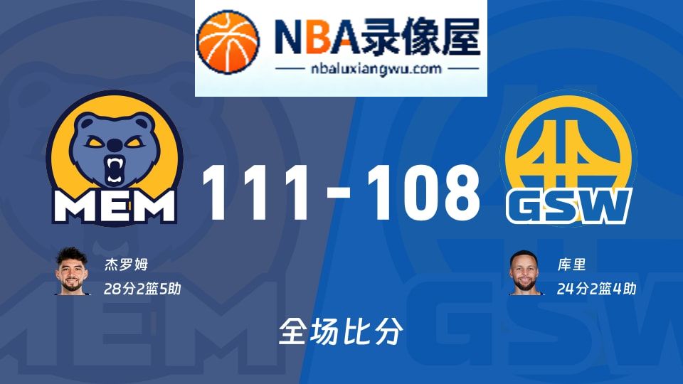 灰熊vs勇士战报,灰熊vs勇士比分结果,NBA