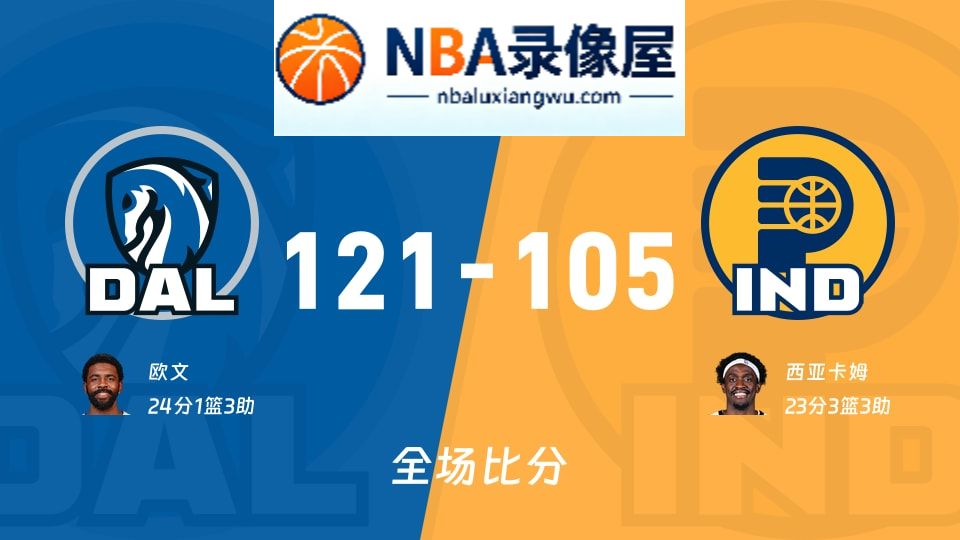 独行侠vs步行者战报,独行侠vs步行者比分结果,NBA