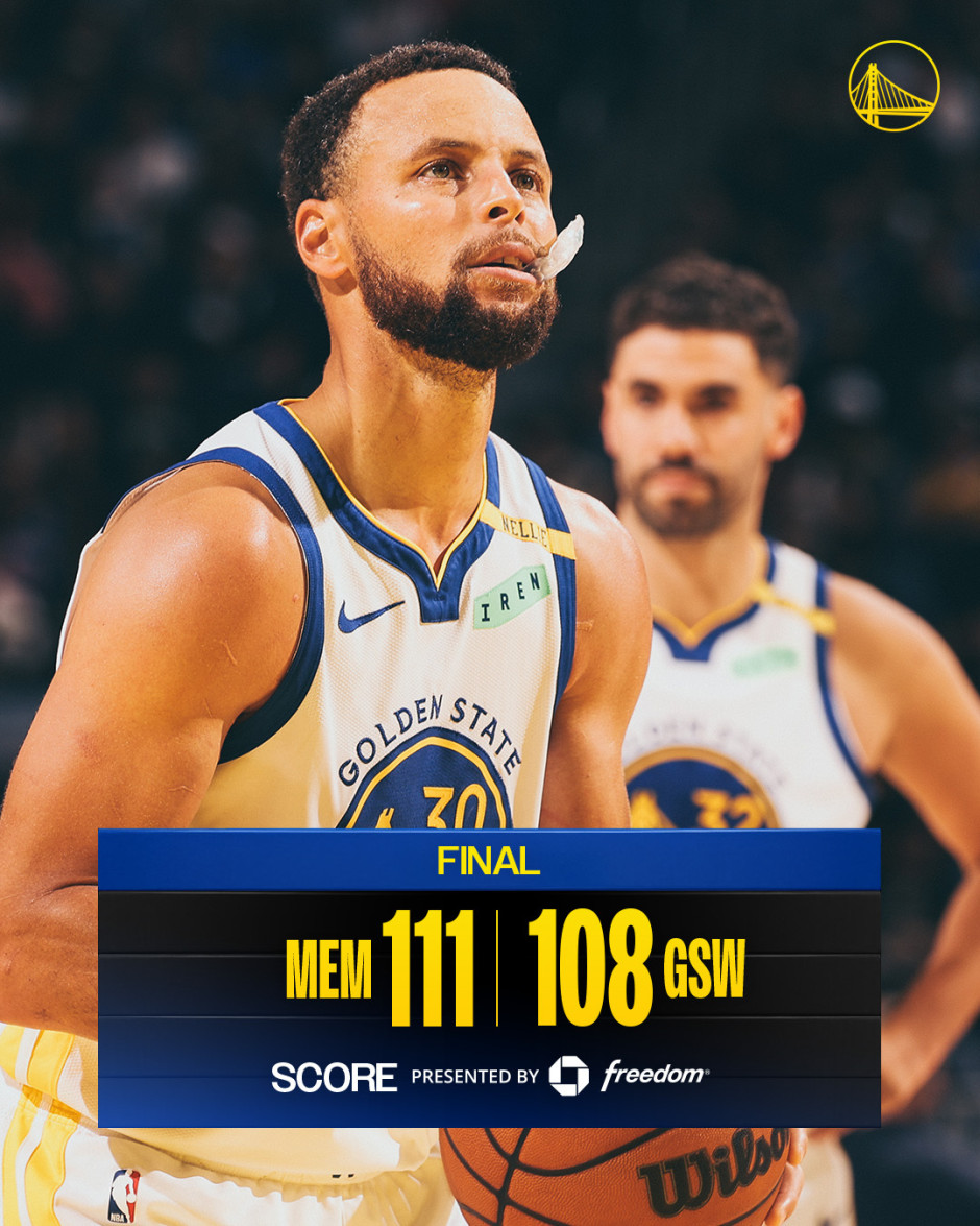 NBA常规赛录像完整版-灰熊vs勇士全场回放（10.24）库里空砍24分