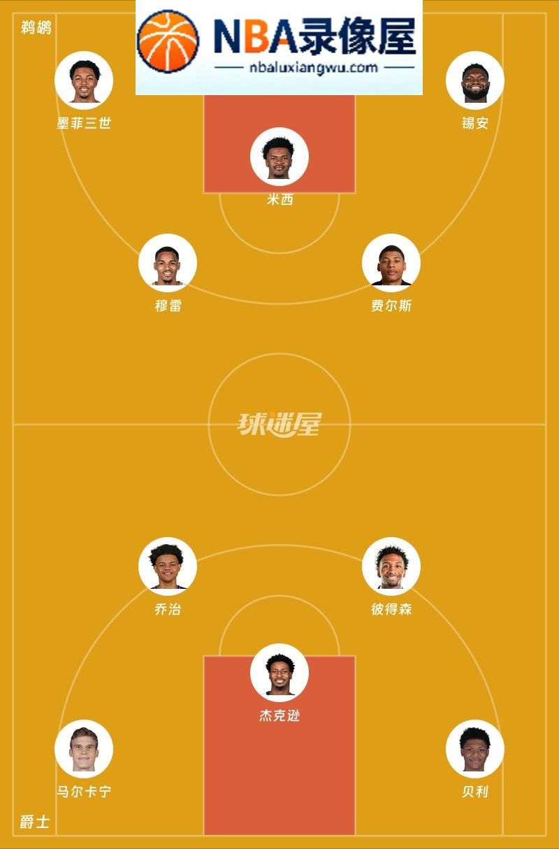 鹈鹕vs爵士首发,鹈鹕vs爵士首发阵容,NBA