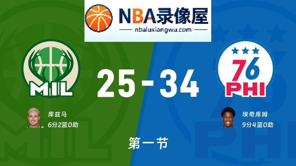 雄鹿vs76人第一节战报,雄鹿vs76人第一节比分结果,NBA
