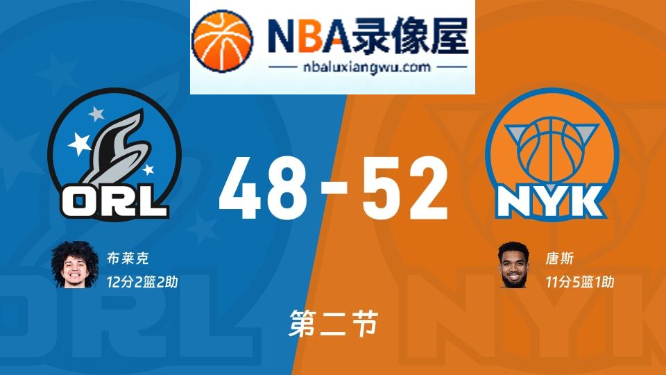 魔术vs尼克斯第二节战报,魔术vs尼克斯第二节比分结果,NBA