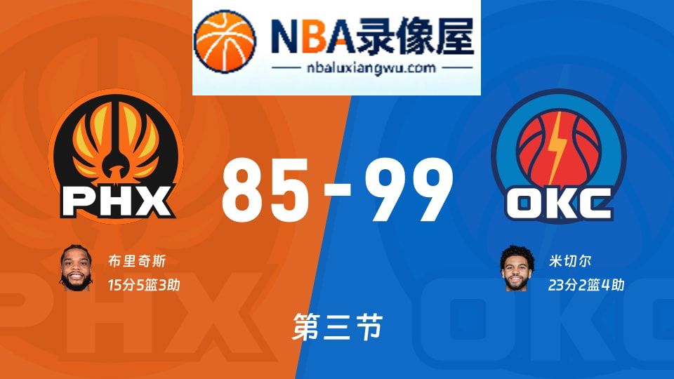 太阳vs雷霆第三节战报,太阳vs雷霆第三节比分结果,NBA