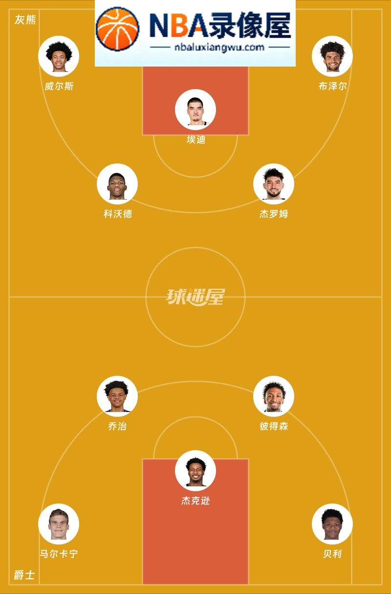 灰熊vs爵士首发,灰熊vs爵士首发阵容,NBA