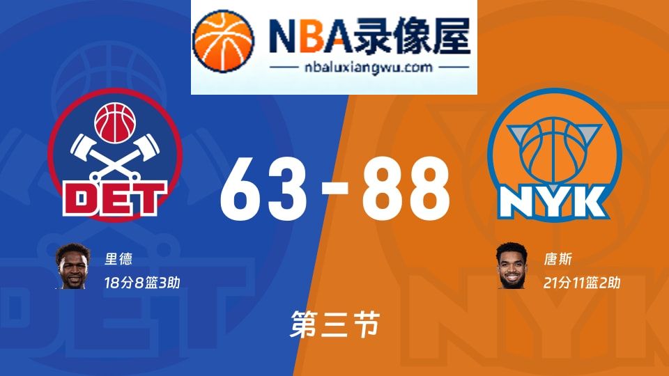 活塞vs尼克斯第三节战报,活塞vs尼克斯第三节比分结果,NBA