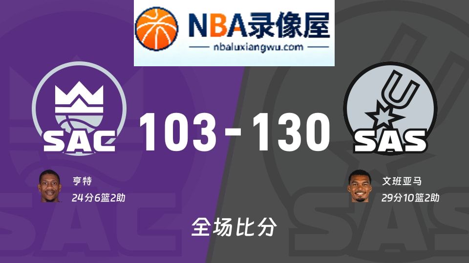 国王vs马刺战报,国王vs马刺比分结果,NBA