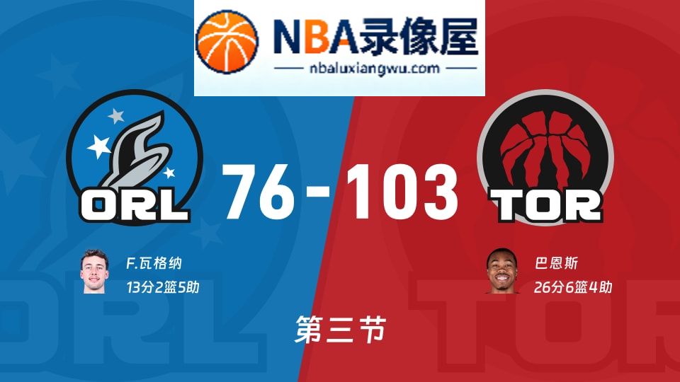 魔术vs猛龙第三节战报,魔术vs猛龙第三节比分结果,NBA