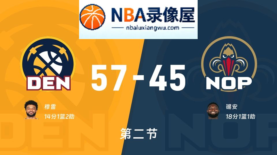 掘金vs鹈鹕第二节战报,掘金vs鹈鹕第二节比分结果,NBA