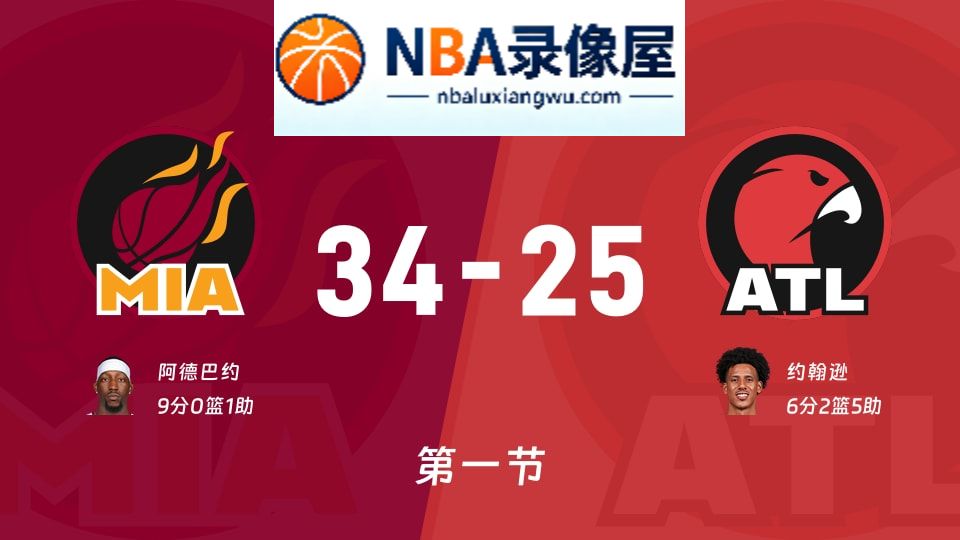 热火vs老鹰第一节战报,热火vs老鹰第一节比分结果,NBA