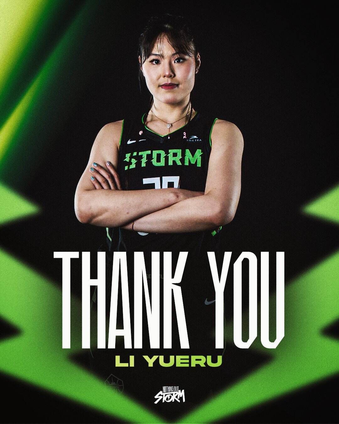 风暴队官方致谢李月汝：祝福新篇章一切顺利