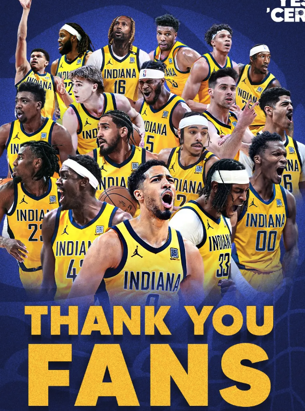 步行者官方致谢球迷：难忘征程因你们而精彩